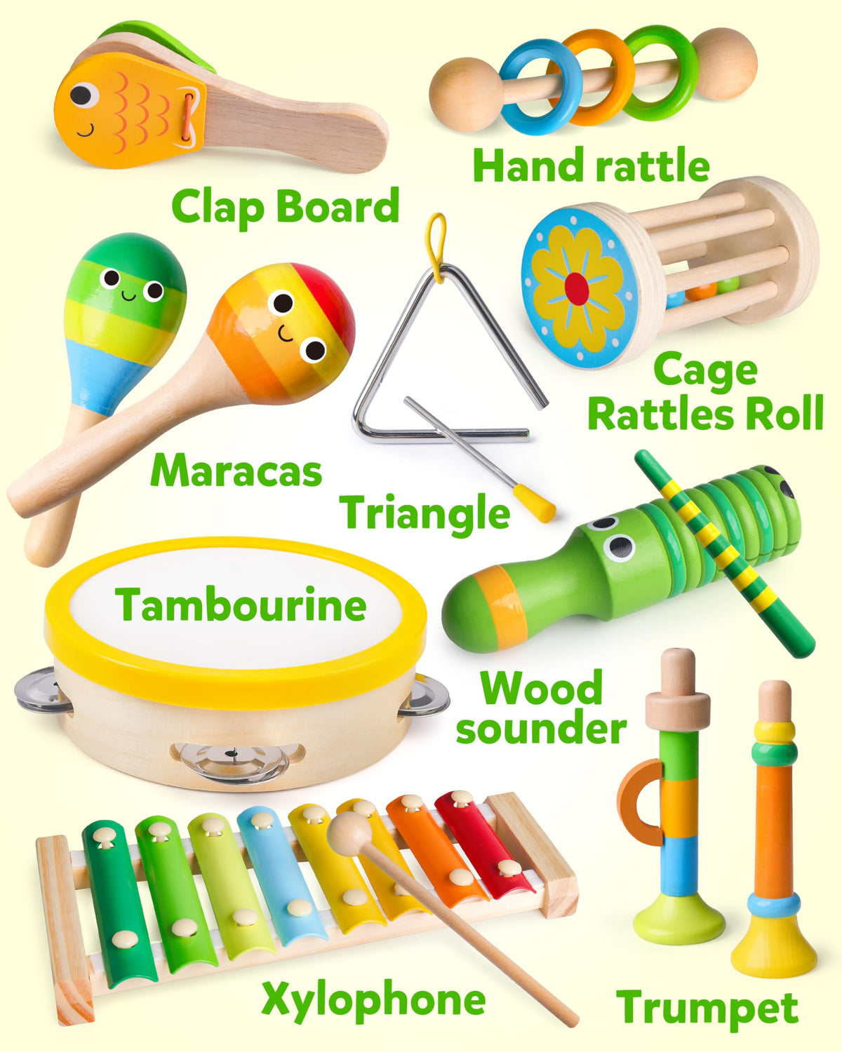 Coogam castanet for toddlers encourages rhythm practice in a safe wooden design