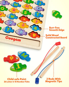 Coogam uppercase and lowercase matching promotes early literacy skills.