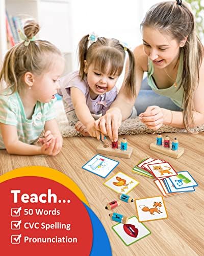 Coogam wooden letter holders for easy word building.