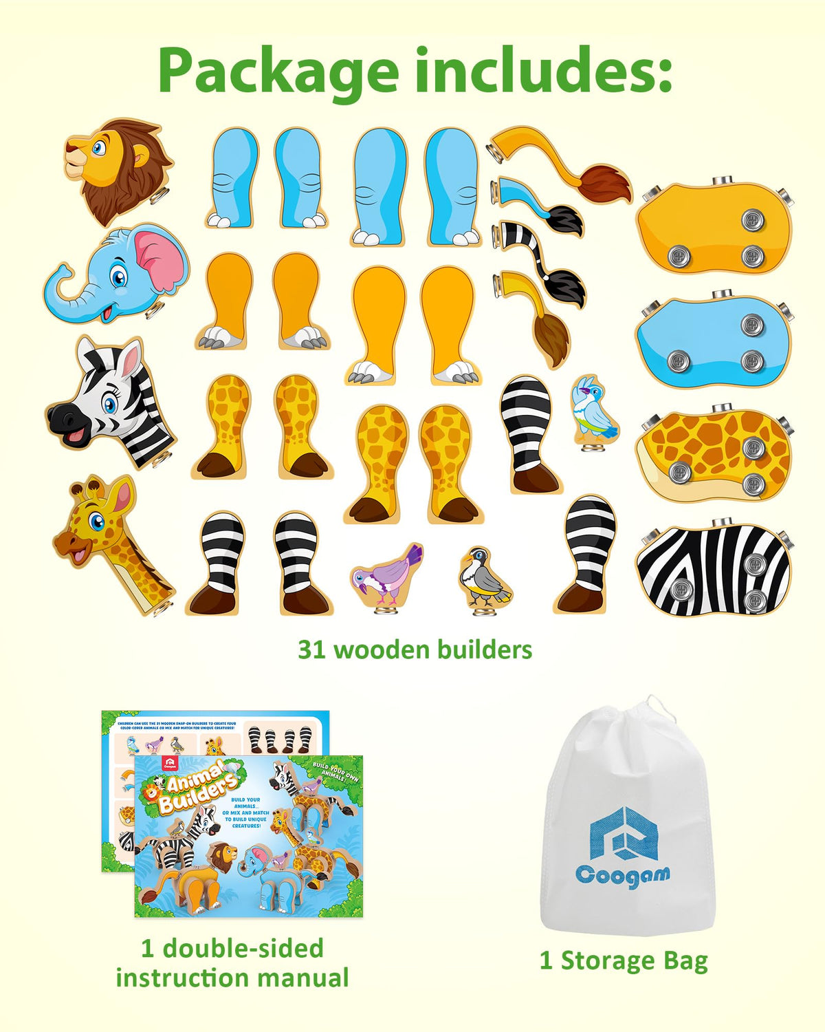 Coogam wooden snap child play scene showcases collaborative building fun