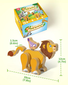 Coogam wooden snap giraffe tail stimulates exploration in animal assemblies