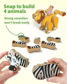 Coogam wooden snap lion head boosts creativity during open-ended play