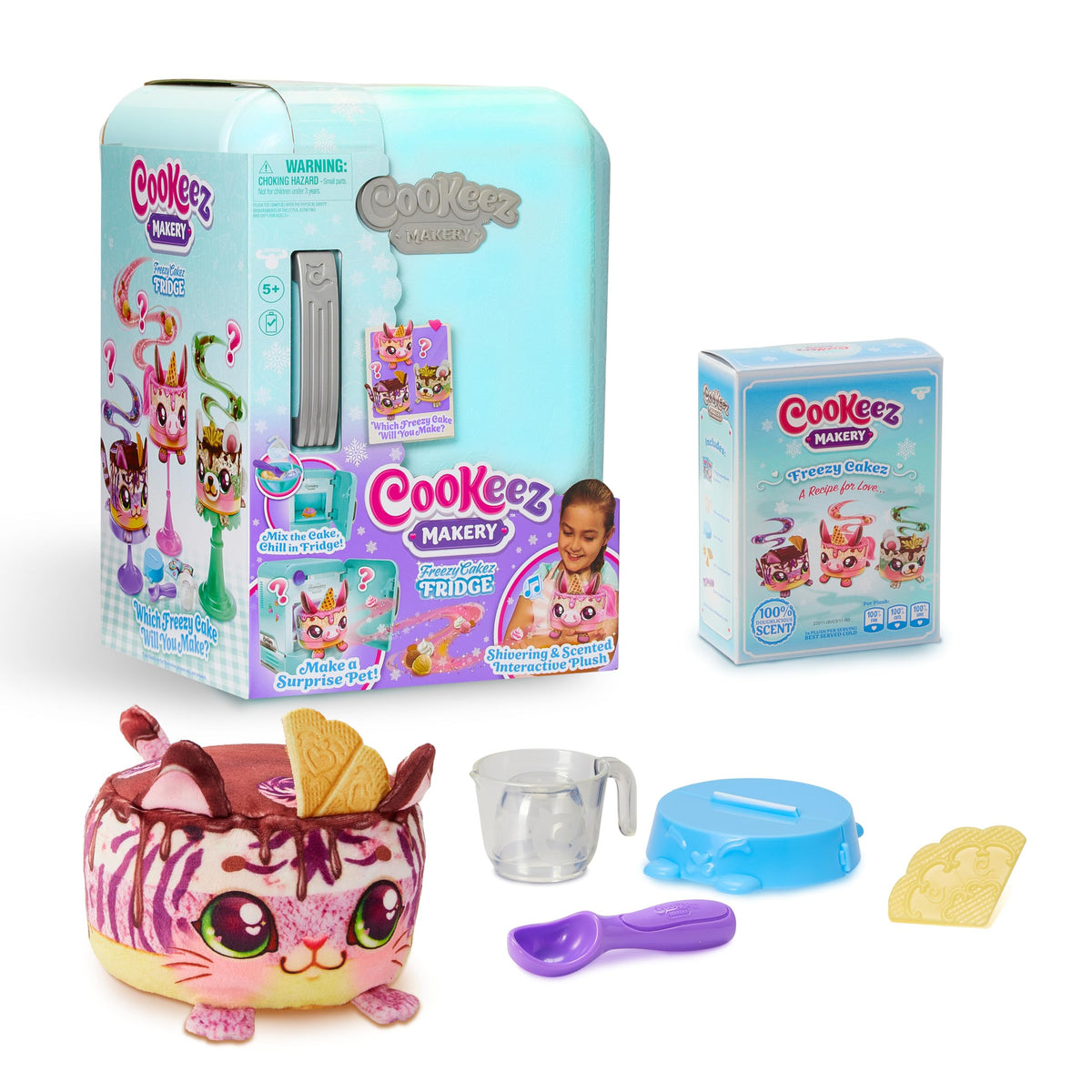 Cookeez Makery Freezy Cakez packaging shows contents for easy kid-friendly crafting.