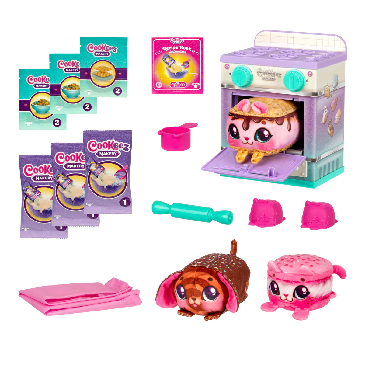 Cookeez Makery Lil' Bakez plush pets ready for stories.