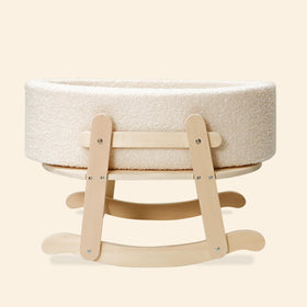 Cookie Bunny compact 14h x 22w x 16d bassinet fits dolls up to 16 inches.