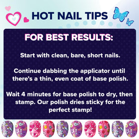 Cool Maker GO GLAM clear top coat adds a glossy, lasting finish.