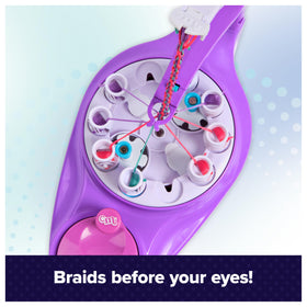 Beads slide onto the braid as the machine spins, creating a neat woven cord.