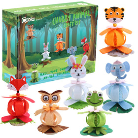 Coola Craft Kits felt animals assembly-area setup for creative play and motor skill practice.