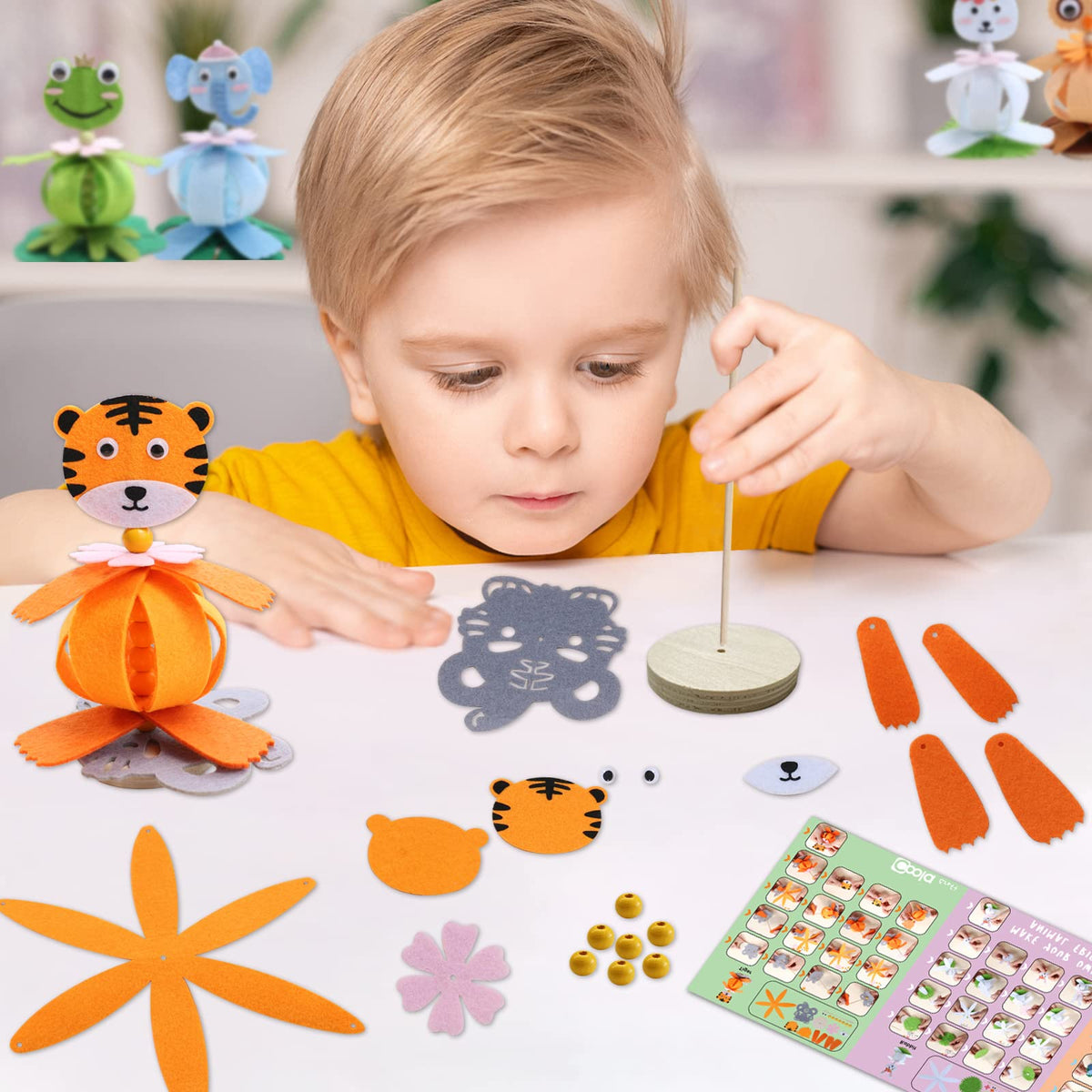 Coola Craft Kits elephant piece in progress with large shapes for easy handling.
