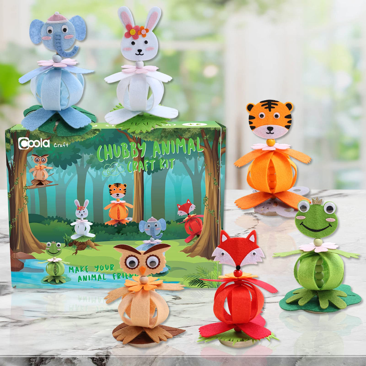 Coola Craft Kits packaging box visible, signaling ready-to-gift educational fun.