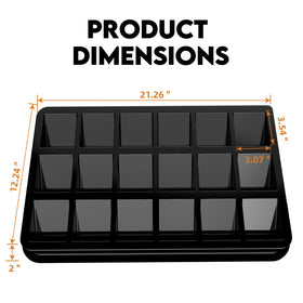 Coolbyl 18-cell organizer closeup shows spacious compartments for quick categorization