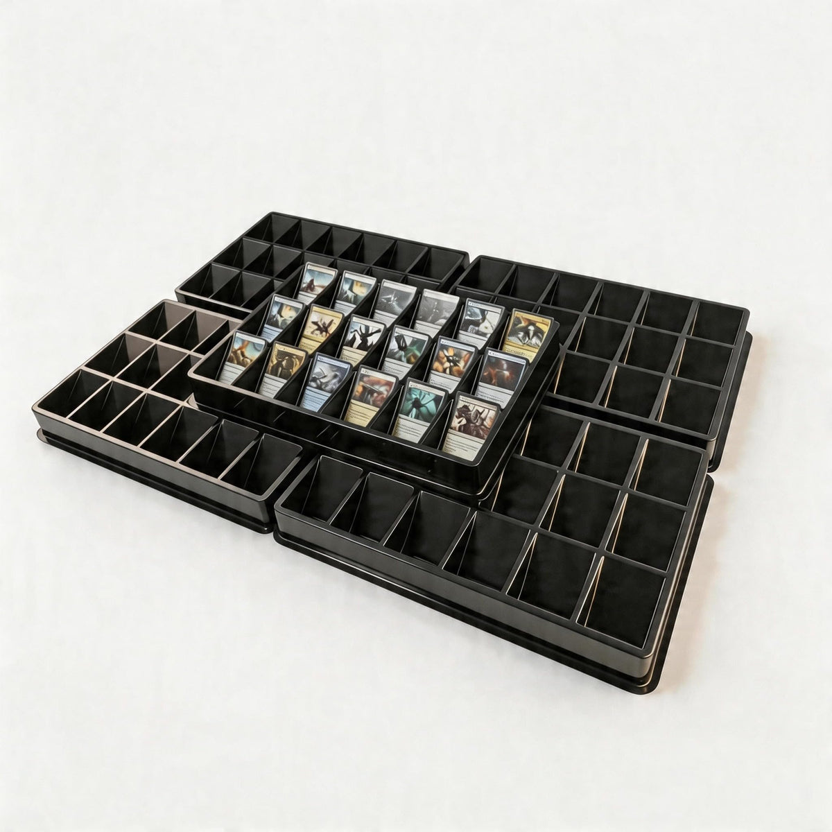 Coolbyl card sorting tray with 18 compartments for quick card categorization.