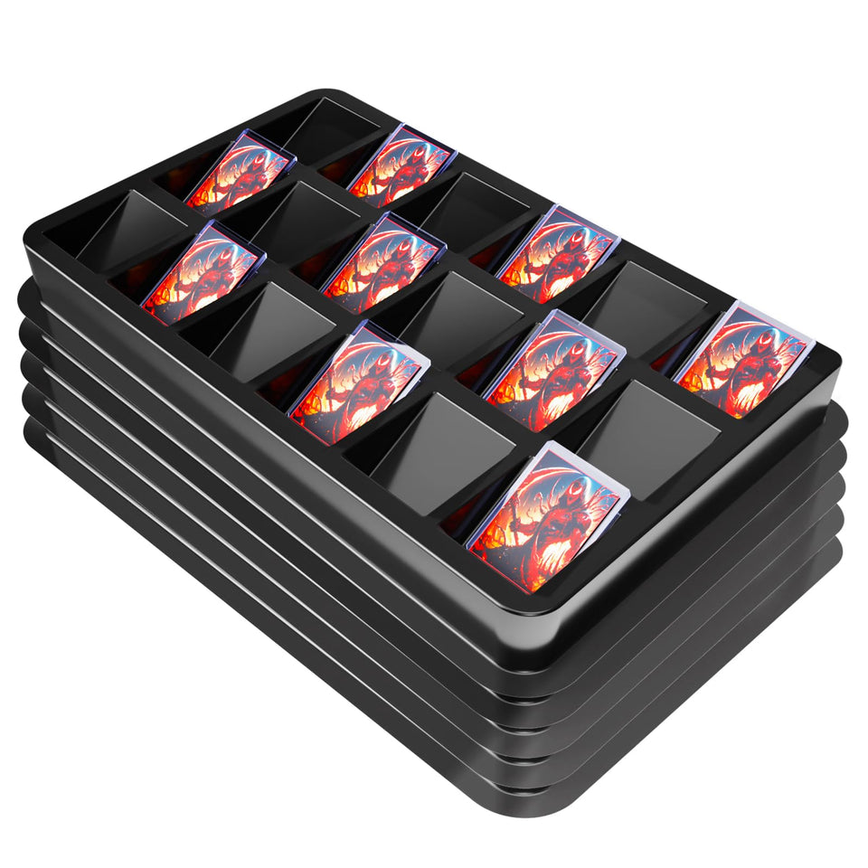 Coolbyl Card Sorting Tray toploader assembly keeps toploaders organized for easy access