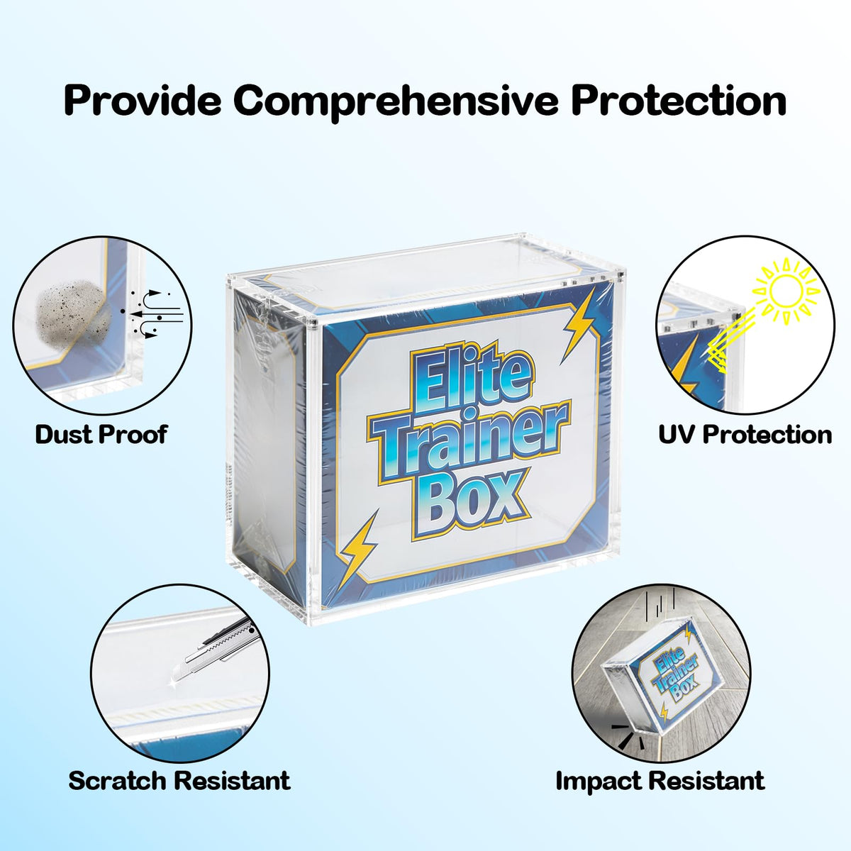 Coolbyl ETB acrylic case dust-protection helps keep your display pristine.