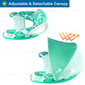 COOLCOOLDEE pool float features ergonomic headrest for comfortable all-day relaxation.