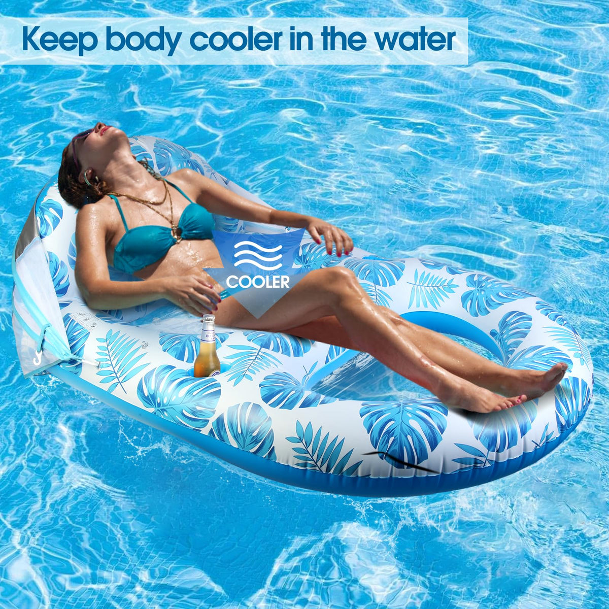 COOLCOOLDEE extra-large float supports adults up to 300 pounds
