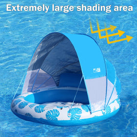 COOLCOOLDEE extra large floating island offers spacious lounging for two.