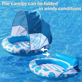 COOLCOOLDEE pool float includes mesh bottom center for partial immersion.
