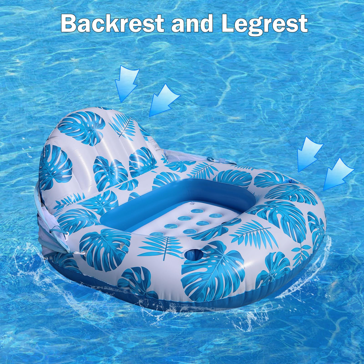 COOLCOOLDEE pool float inflates quickly and stores flat for easy packing