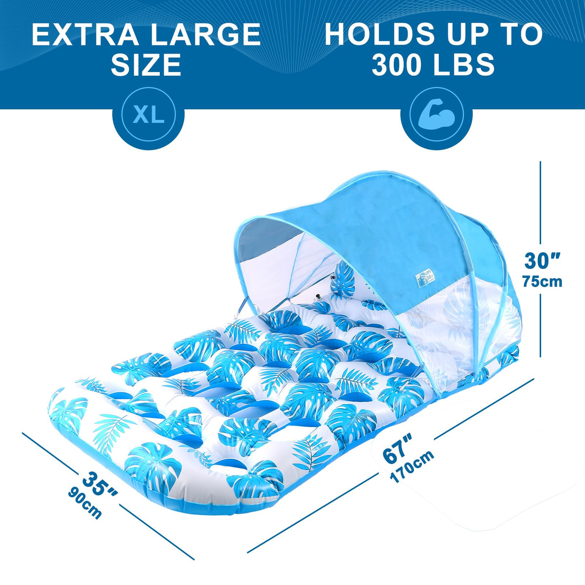 Coolcooldee spacious lounger offers ample room to stretch out in the water.