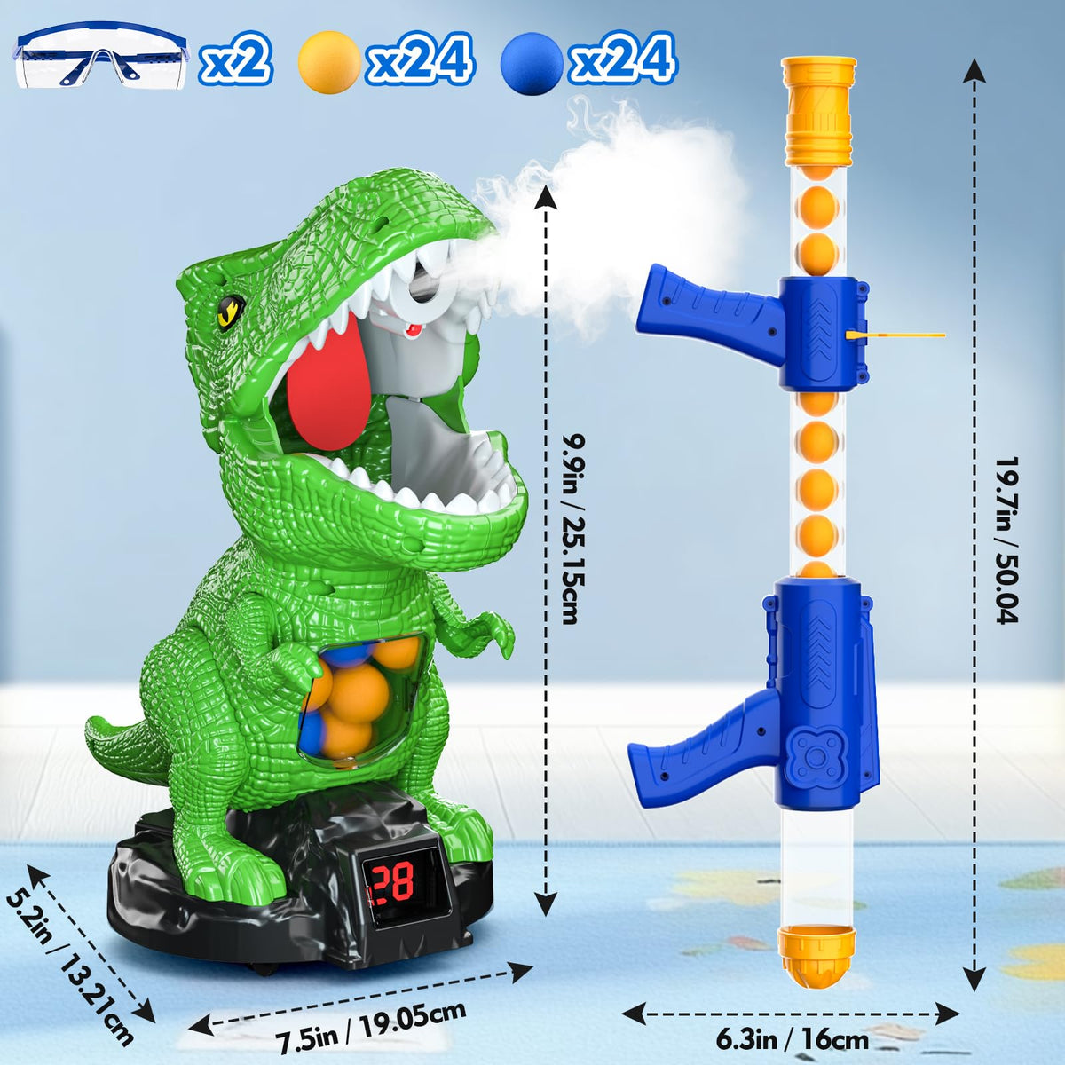 Cooldele dinosaur pump-action guns for dynamic safe target practice