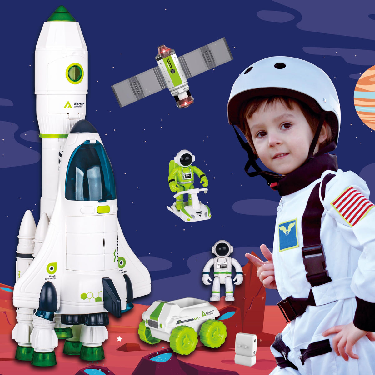 COOLDUCK space hover craft supports interactive mission-style play.