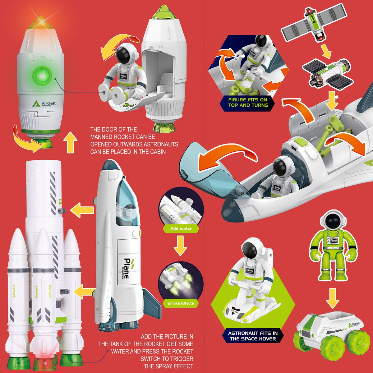 COOLDUCK spaceship parts are easy to assemble and reassemble.