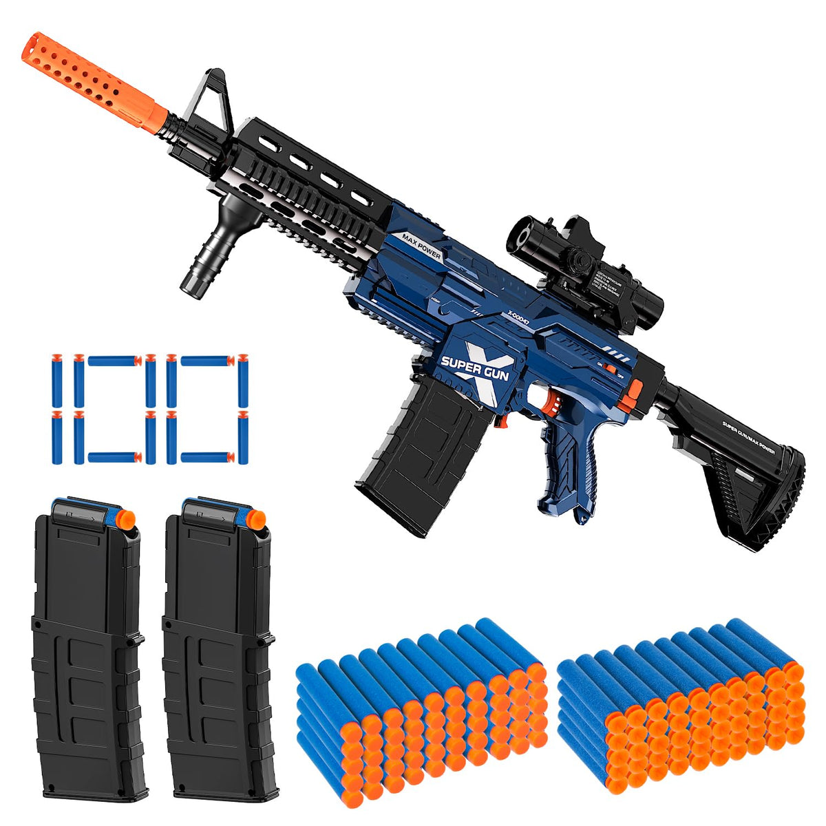 CoolFox electric automatic toy gun demonstrates burst assembly for customizable play