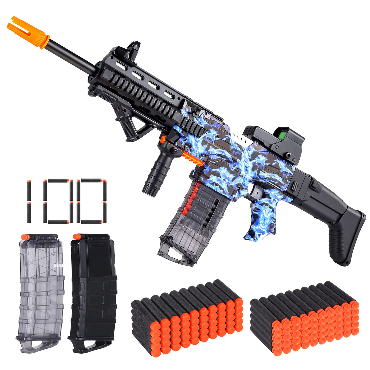 CoolFox electric automatic toy gun with burst mode in blue for fast shooting