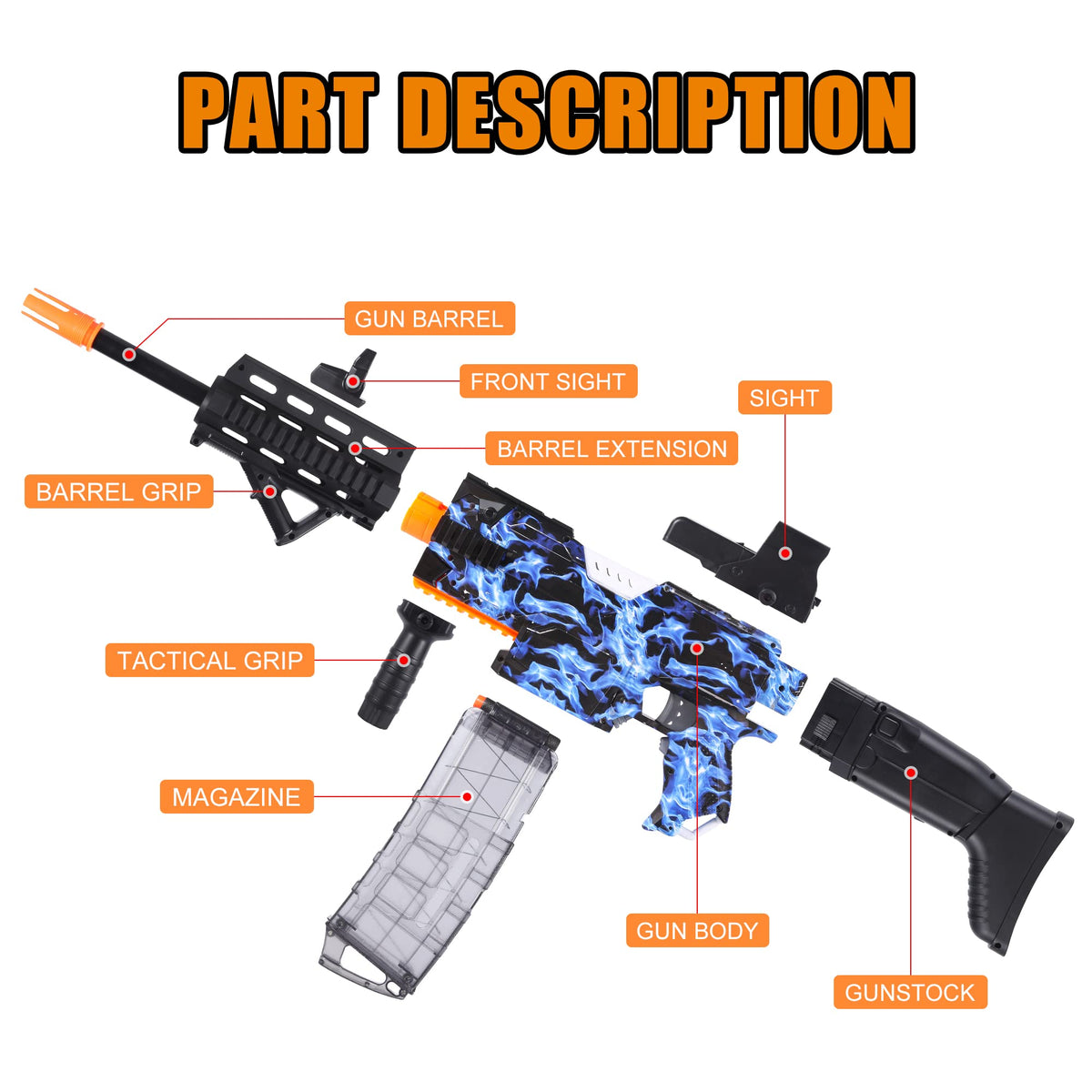 CoolFox 100 foam darts in blue for safe, extended play