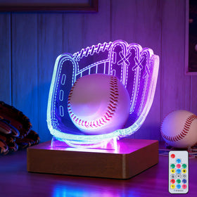 CoolGift Mart light up baseball glove holder display case showcases your prized baseball collection brightly.
