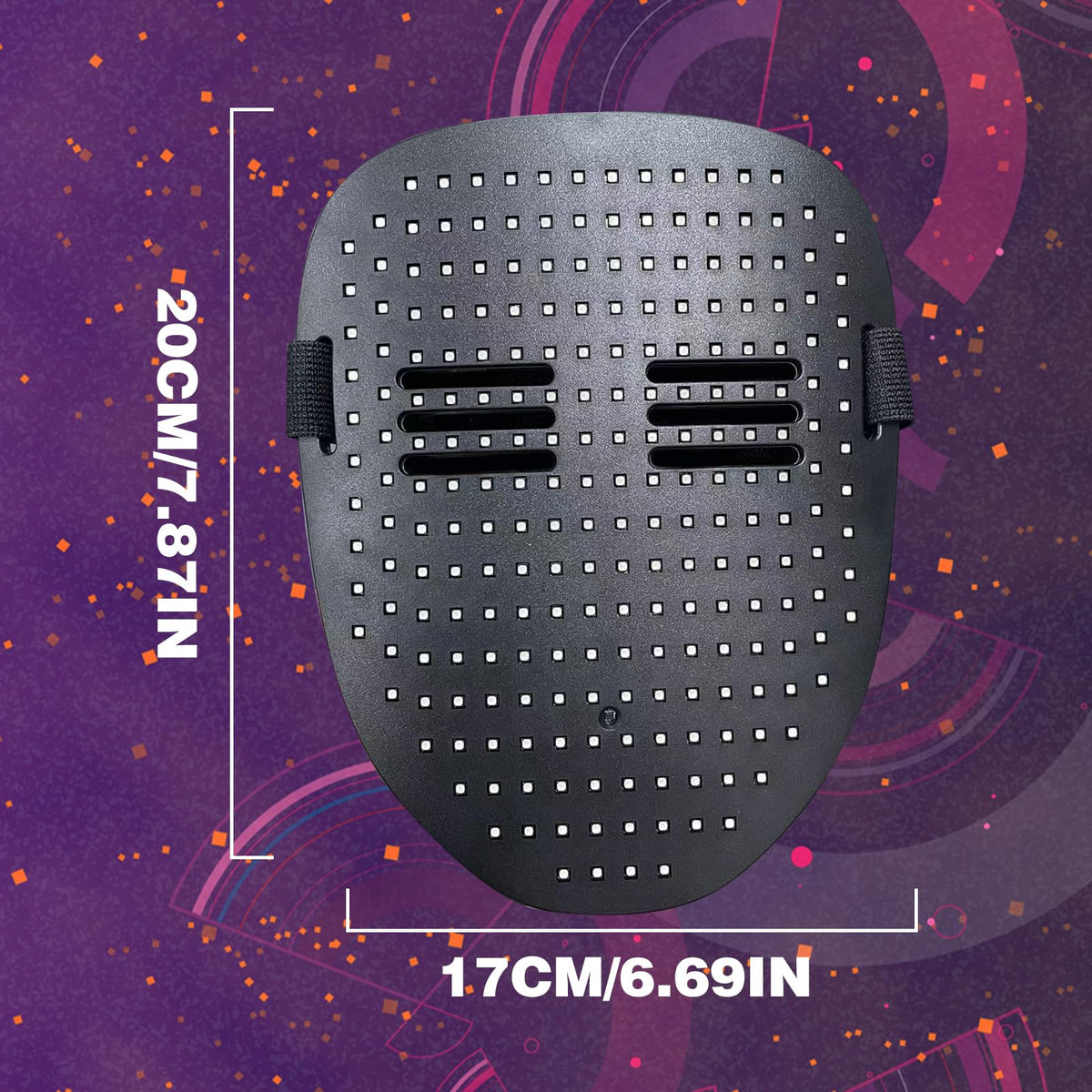 COOLGUARDER LED mask 50-patterns-display adds dynamic cosplay looks.
