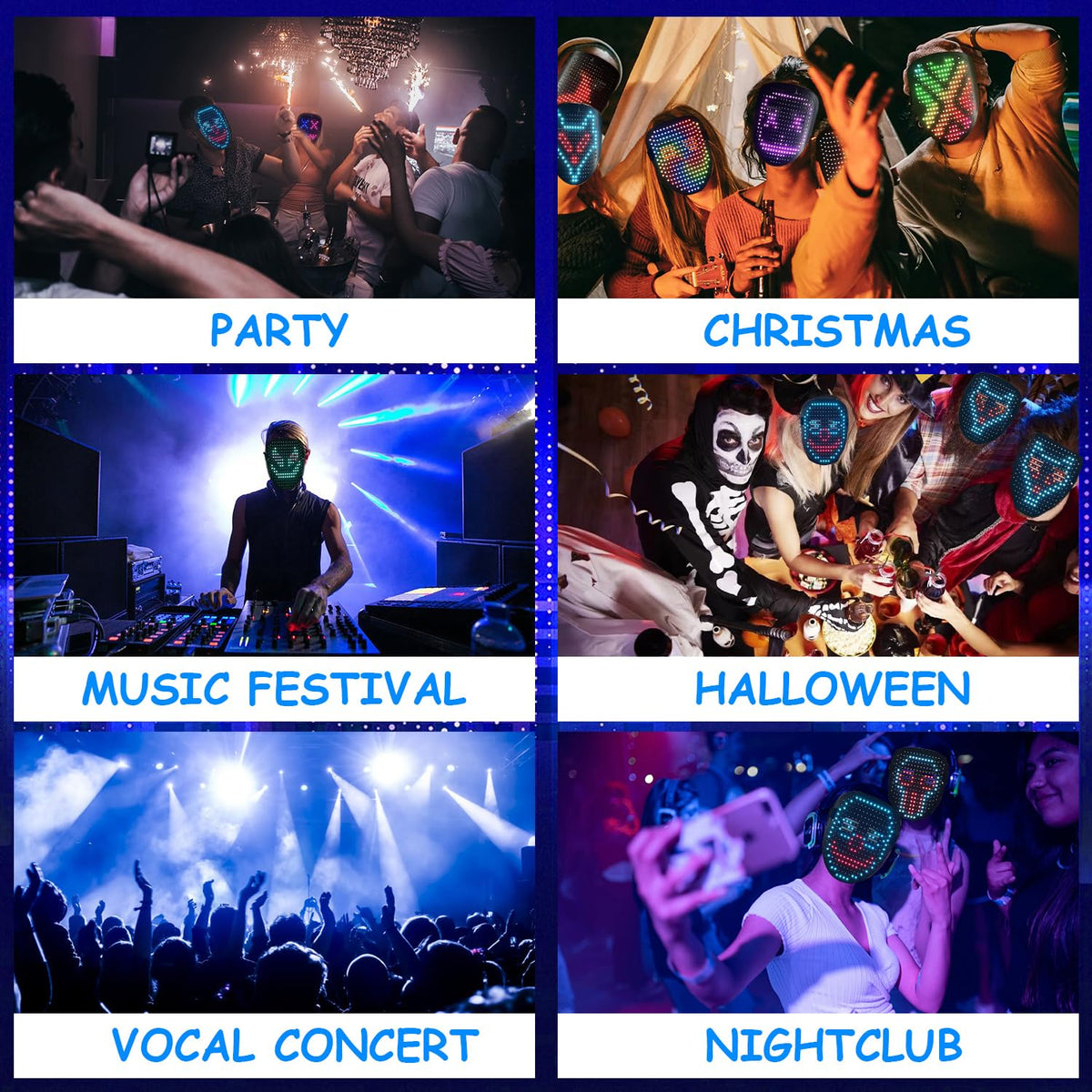 COOLGUARDER LED mask ideal for cosplay, Halloween and events.
