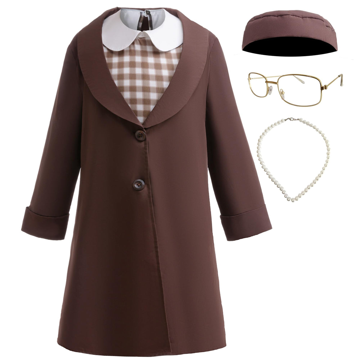 Coolproud Rosa Parks costume coat and dress for authentic historical role play.