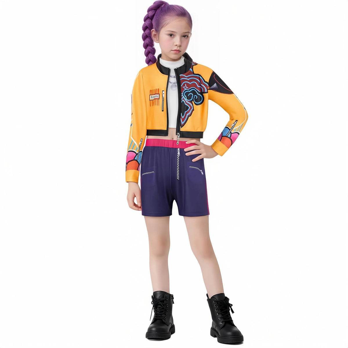 Coolproud Rumi cropped jacket front view for bold cosplay energy