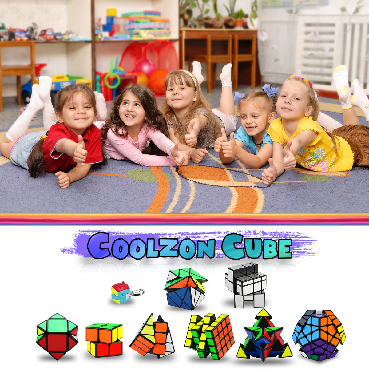 Coolzon Speed Cube Set 3x3 cube with smooth twists for learning and concentration.