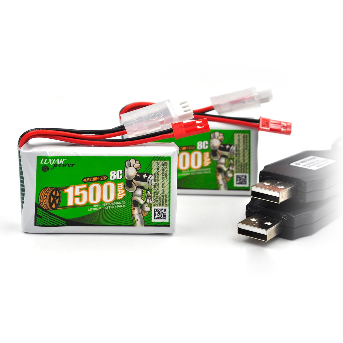 Coonyard battery pack delivering 7.4V 1500mAh for extended Flysky FS-GT5 use.