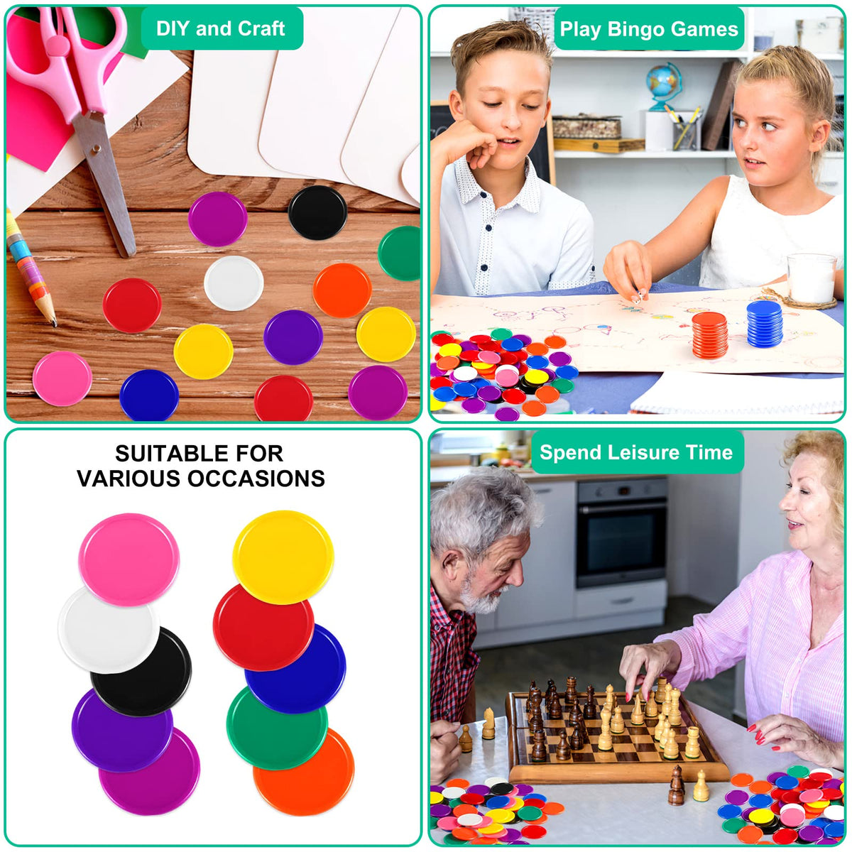 Coopay bulk chips 1000 count suitable for group play and classroom use