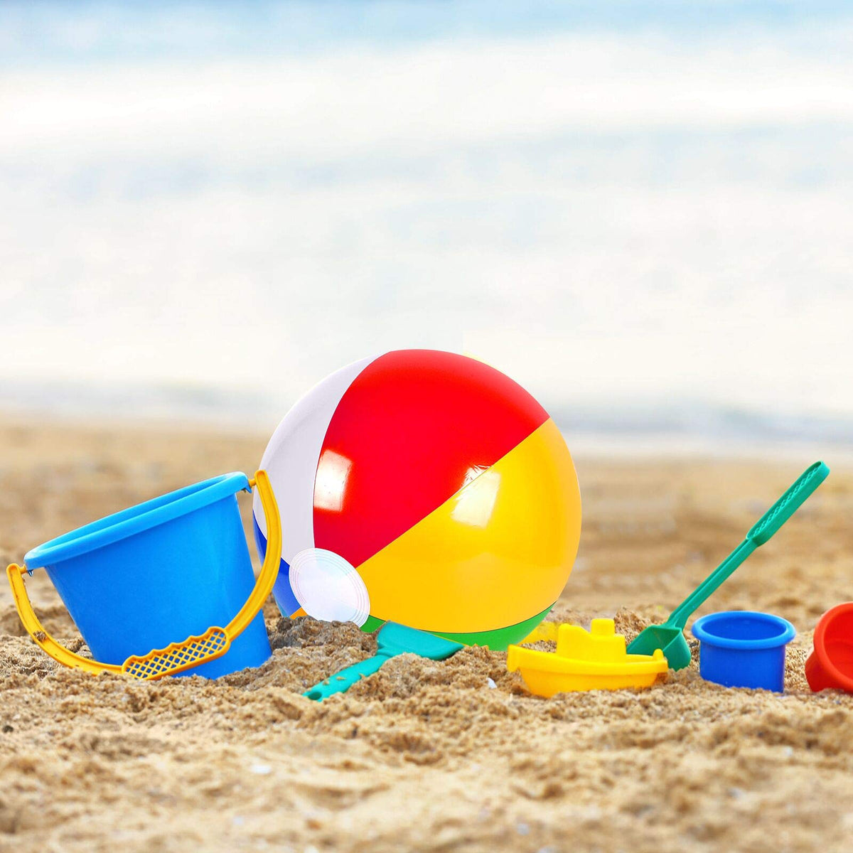 Coopay inflatable beach ball inflated with a comfortable grip