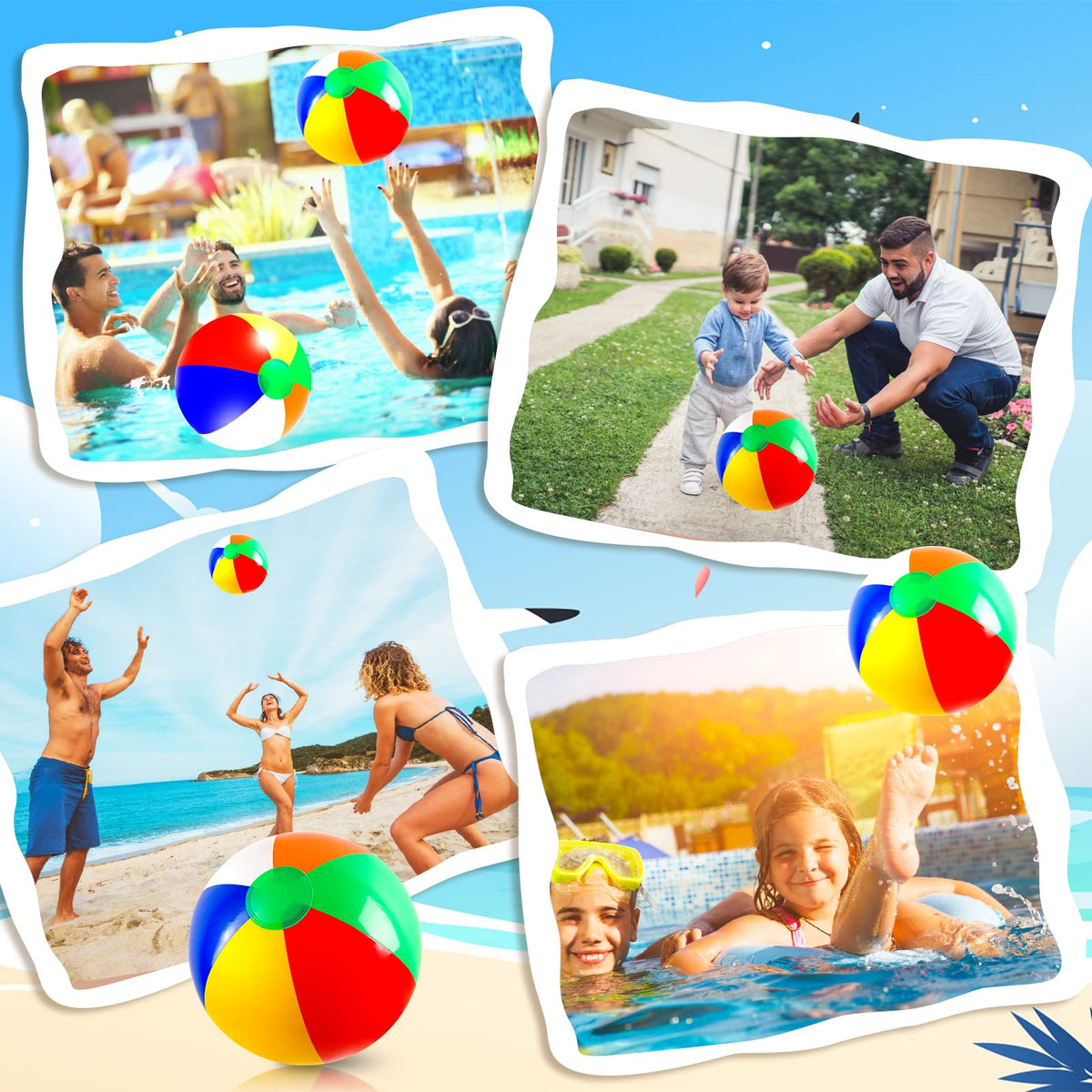 Coopay kid-friendly rainbow beach ball supports active outdoor play.