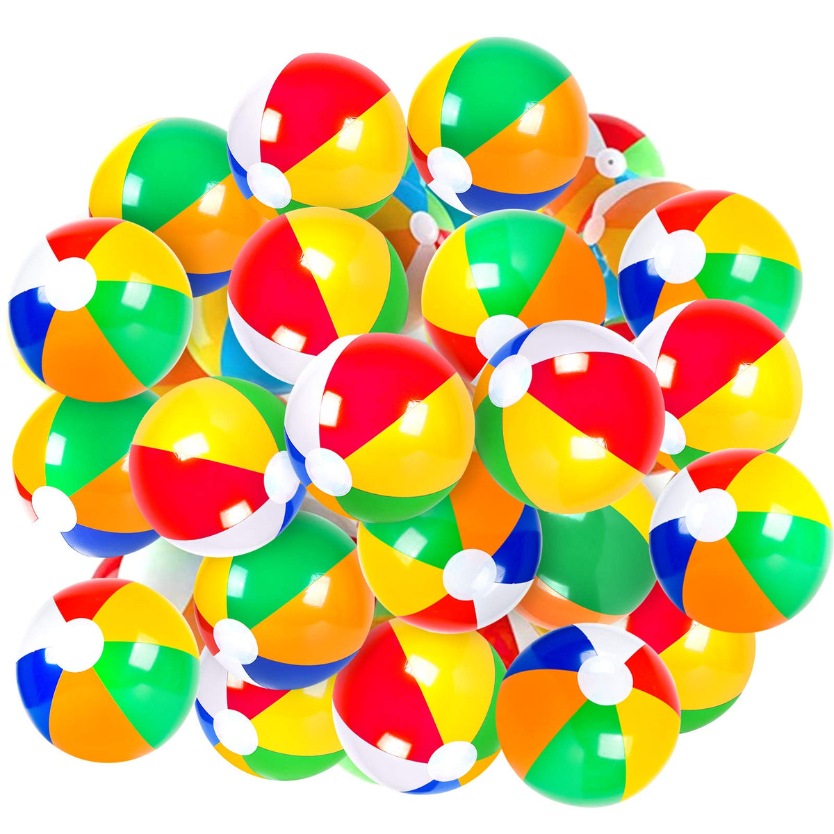 Coopay rainbow beach balls 50-pack for vibrant beach or pool fun