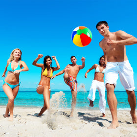 Coopay summer party rainbow beach ball for poolside fun.