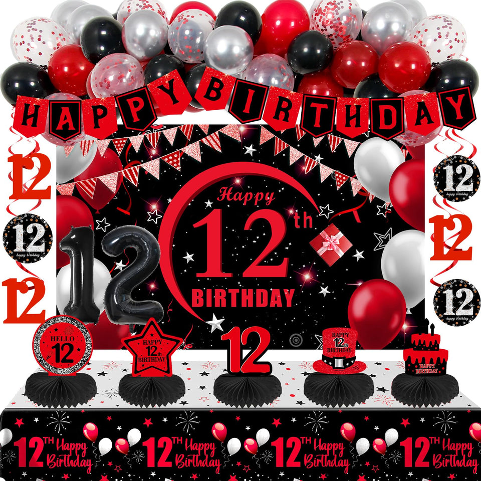 Coosilion 12th birthday banner for a bold party backdrop