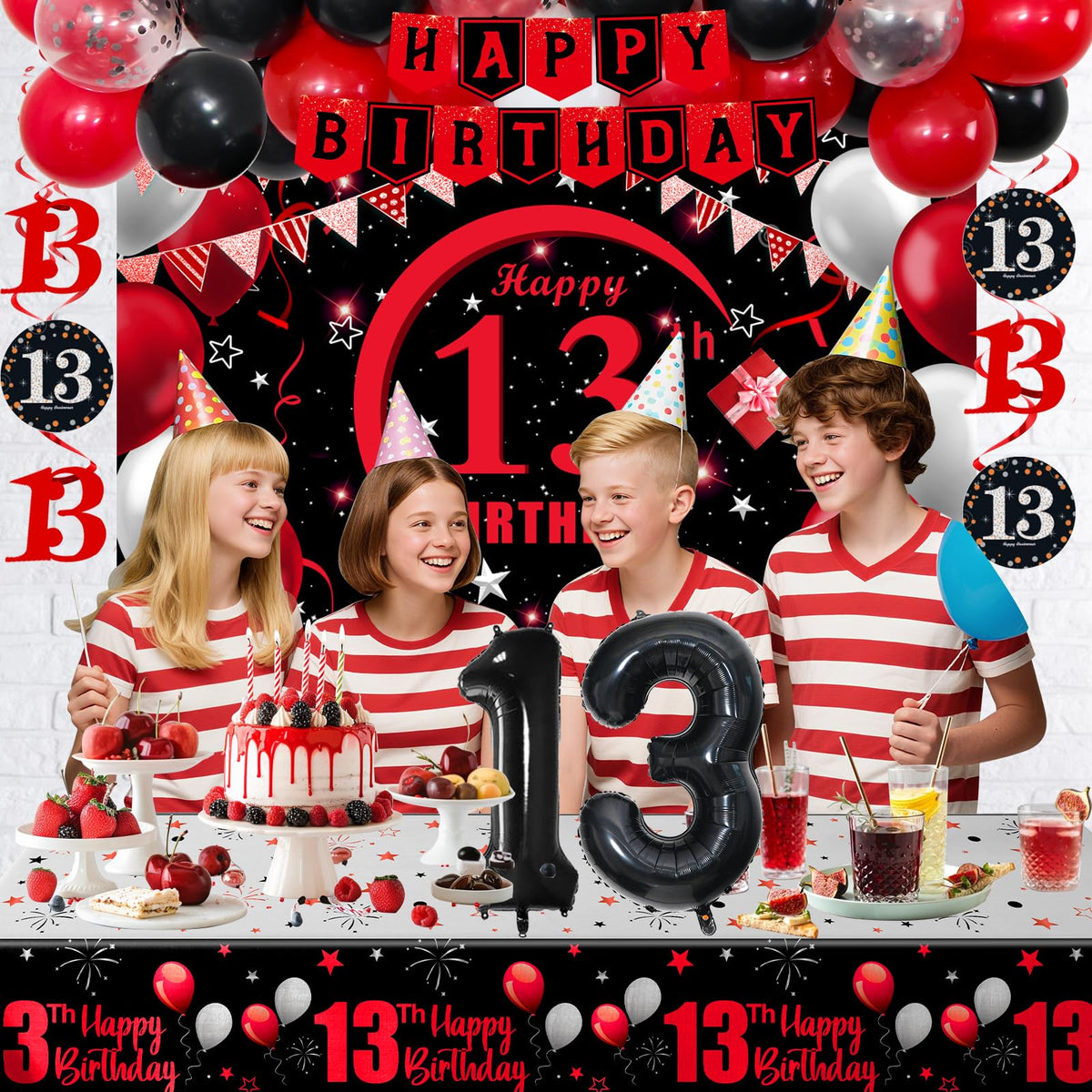 Coosilion 32 inch number 13 balloon as a bold focal point