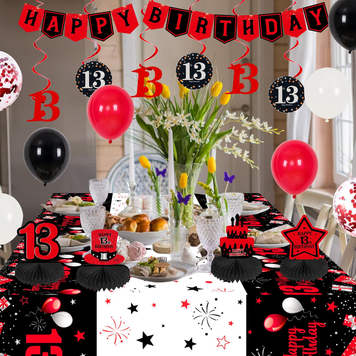Coosilion black latex balloons provide chic contrast