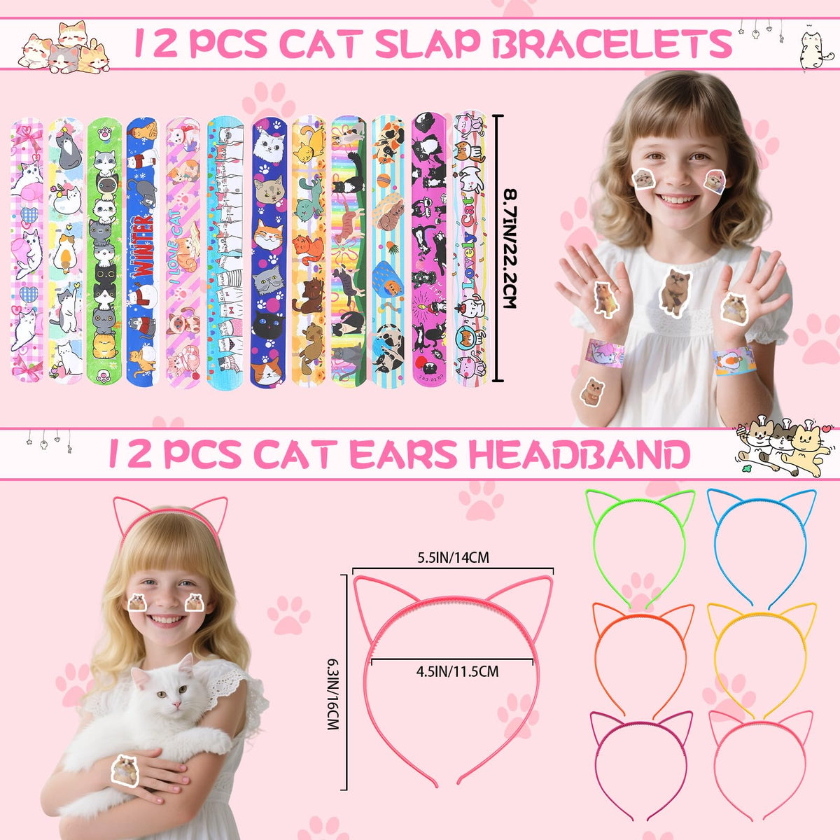 Coosilion cat slap bracelets for fun party accessories