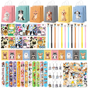 Coosilion dog party favors packaging showcases colorful dog motifs for easy party setup.