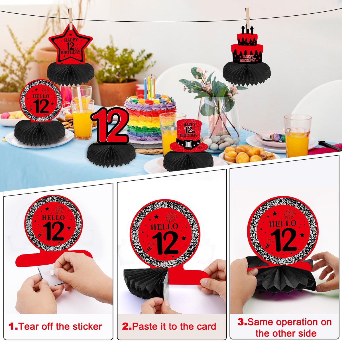 Coosilion red confetti balloons spark festive accents