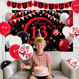 Coosilion red confetti balloons enhance celebratory color and texture