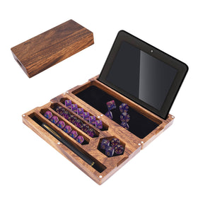 Coositel walnut dice tray stand for sturdy, stylish tabletop gaming